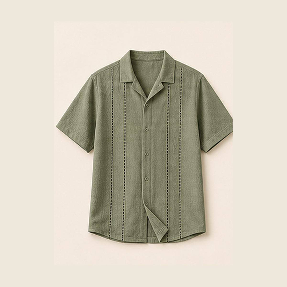 Sage Green embroidered stripe shirt product image