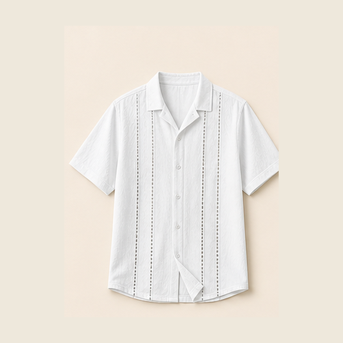 White embroidered stripe shirt product image