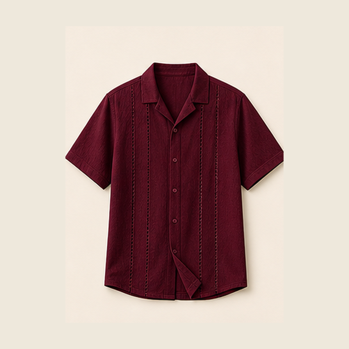 Wine Red embroidered stripe shirt product image