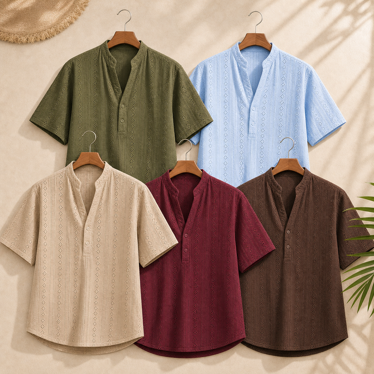 5-Pack Casual Set eyelet resort shirts