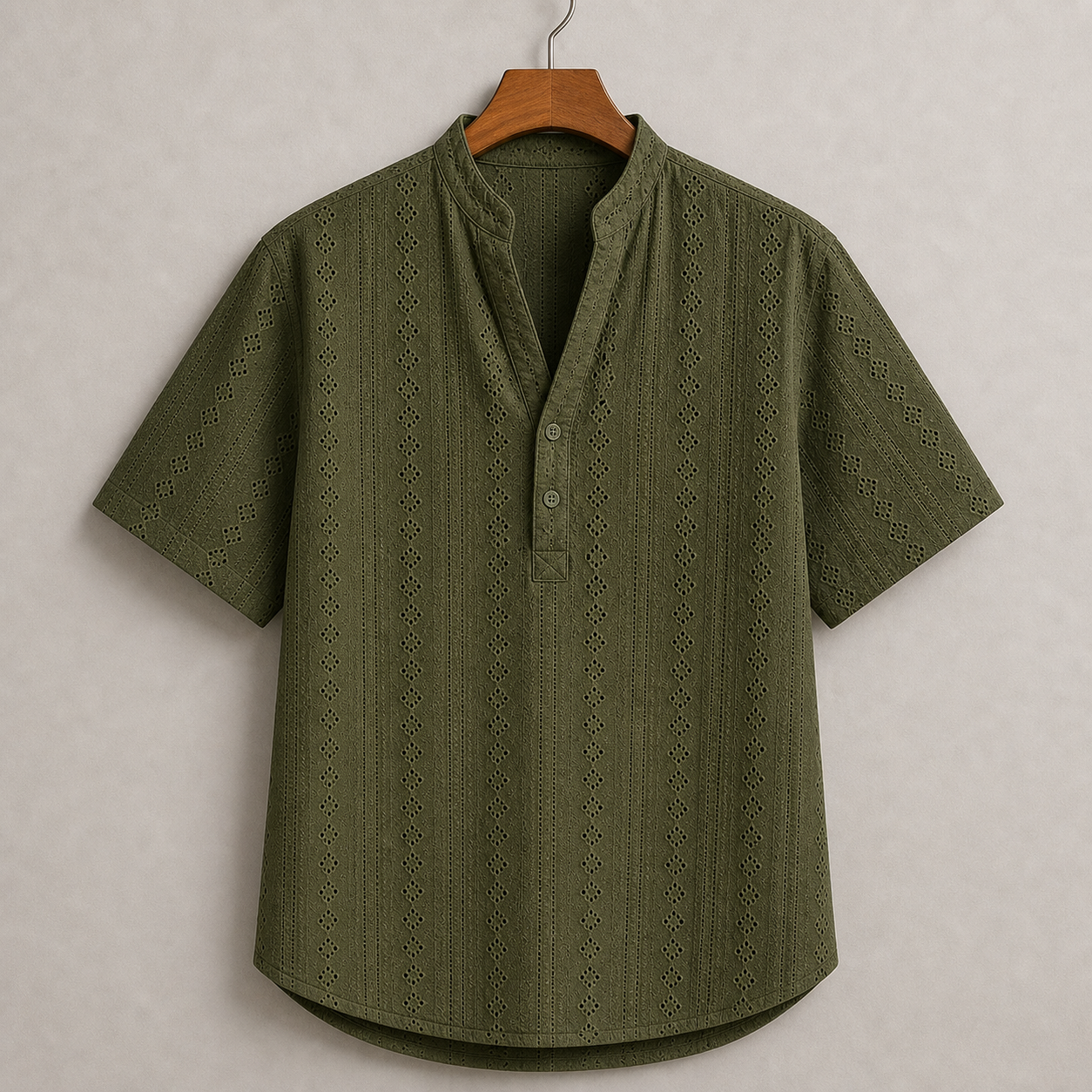 Army Green eyelet resort shirt product image