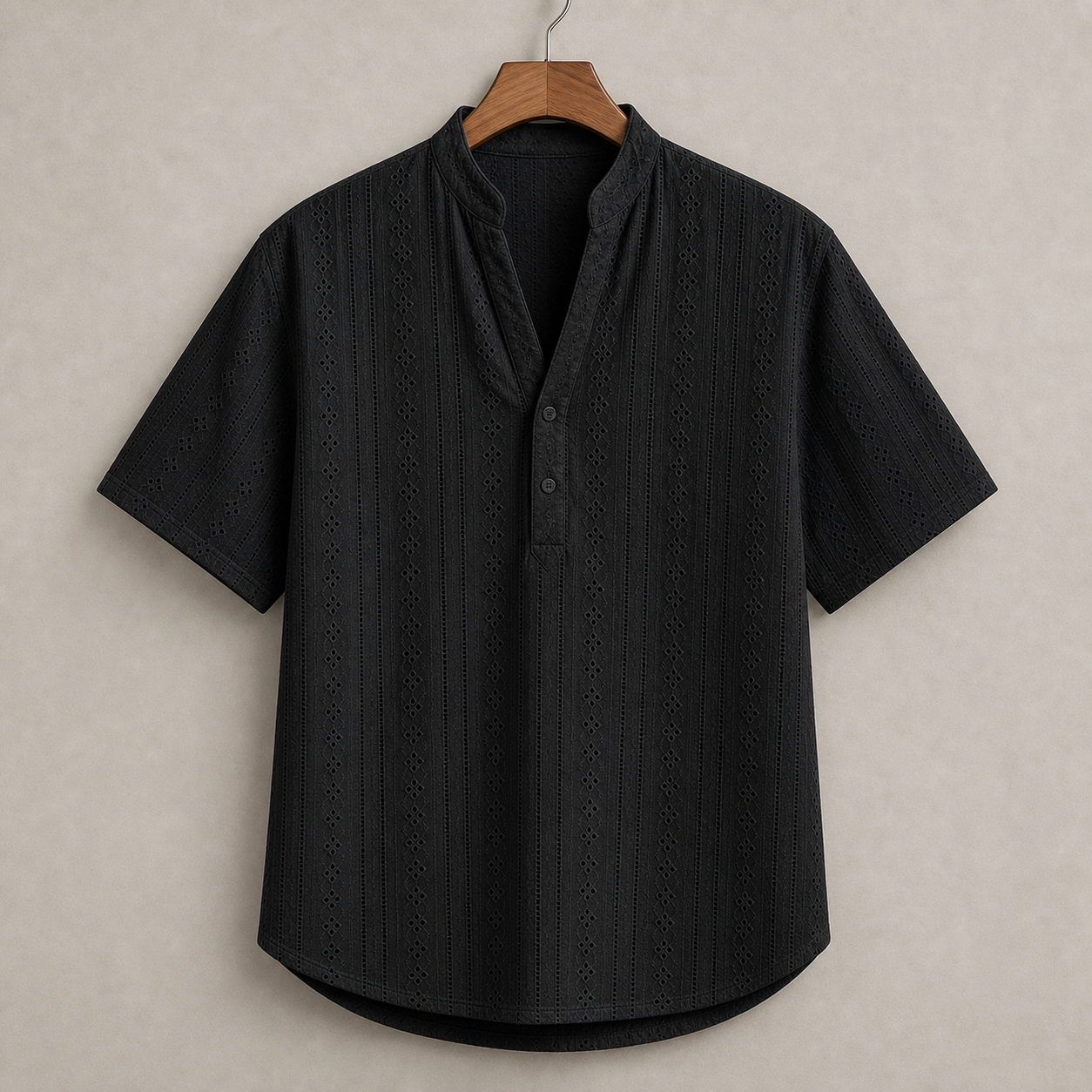 Black eyelet resort shirt product image