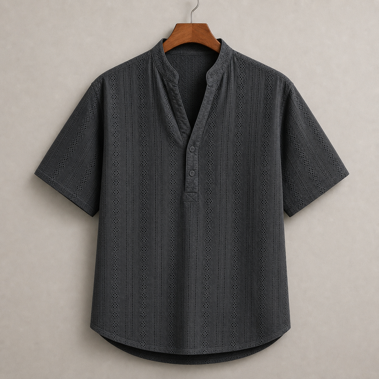 Dark Gray eyelet resort shirt product image