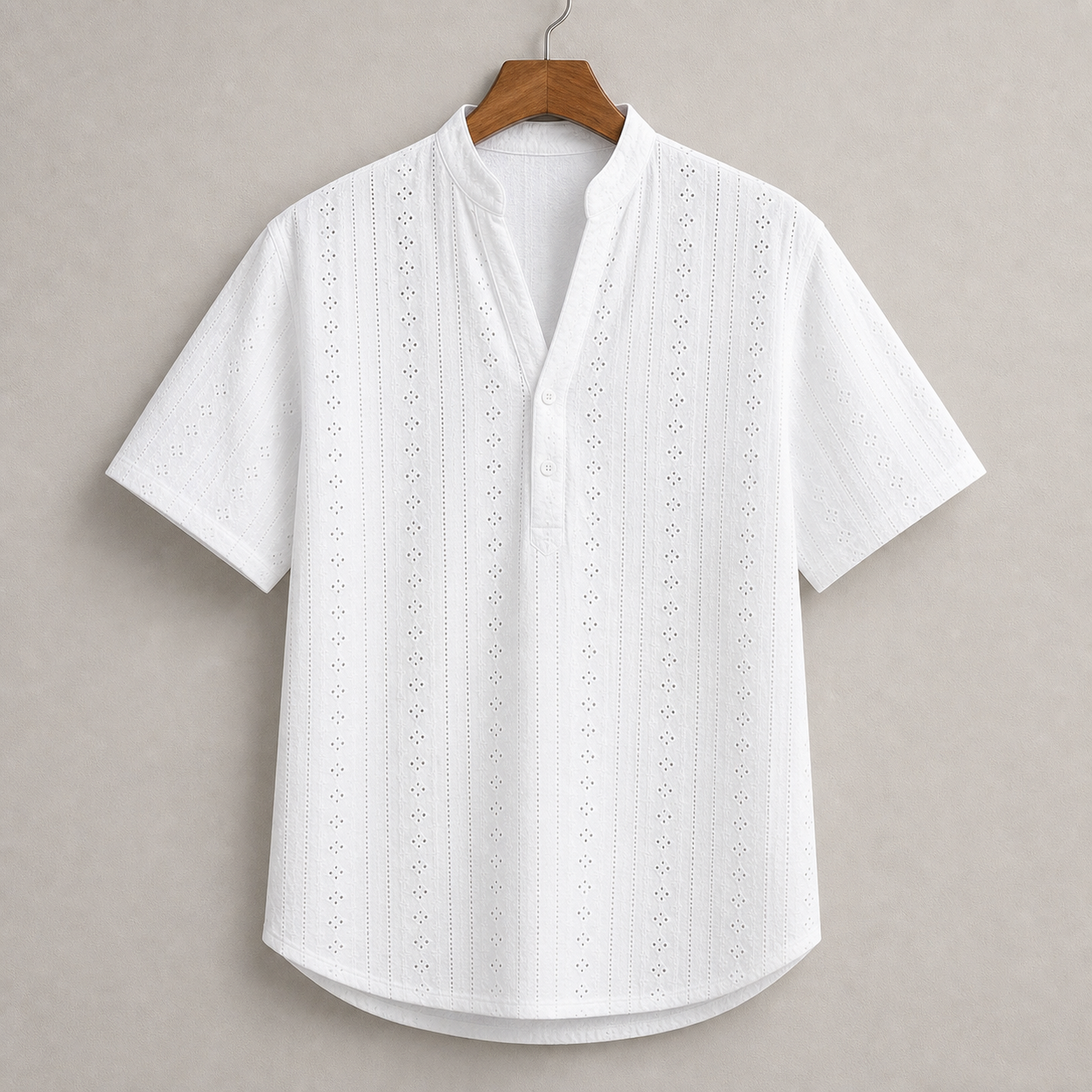 White eyelet resort shirt product image