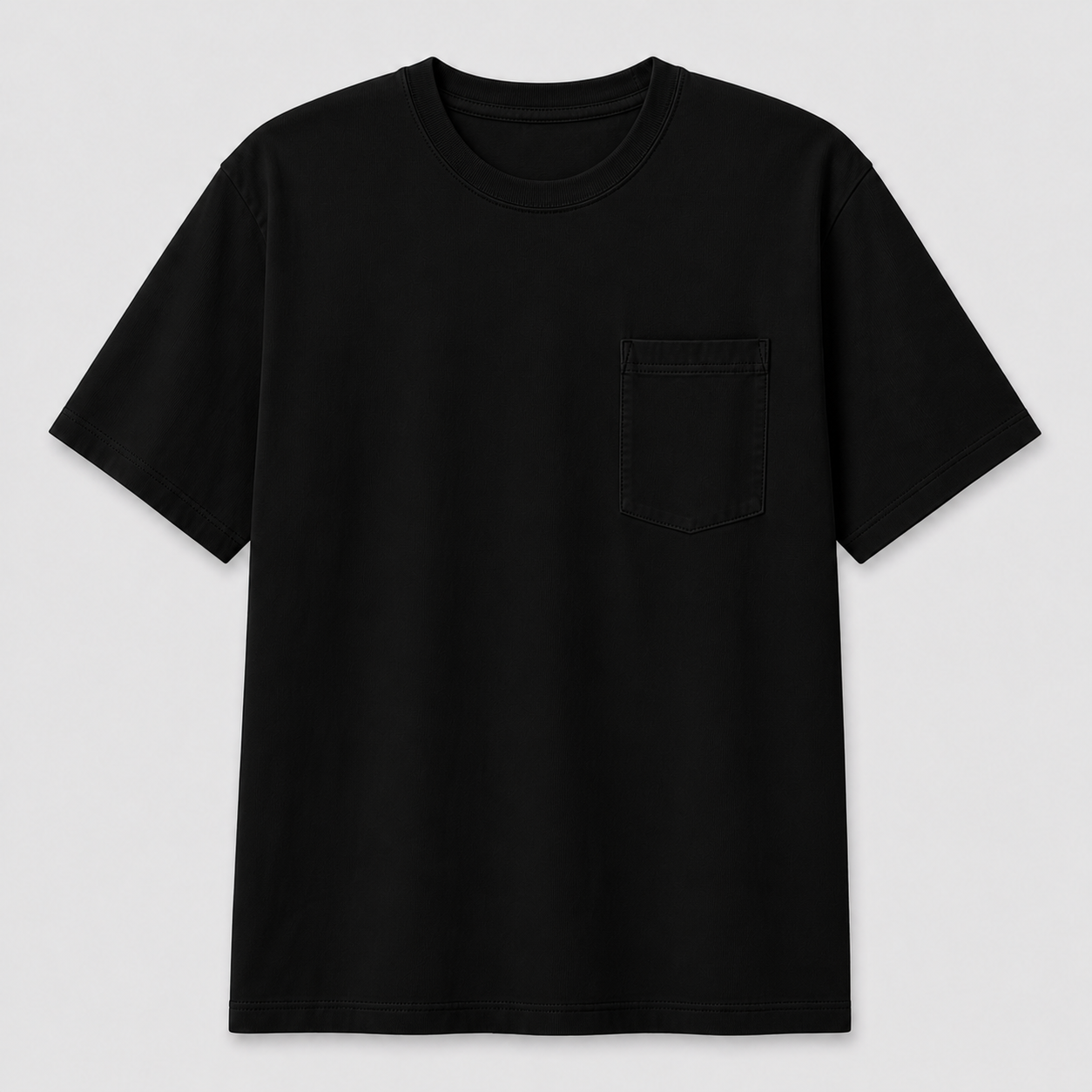 Black heavyweight pocket T-shirt