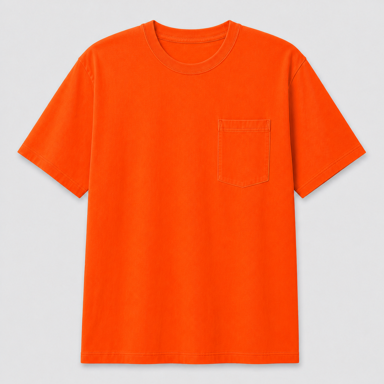 Brite Orange heavyweight pocket T-shirt