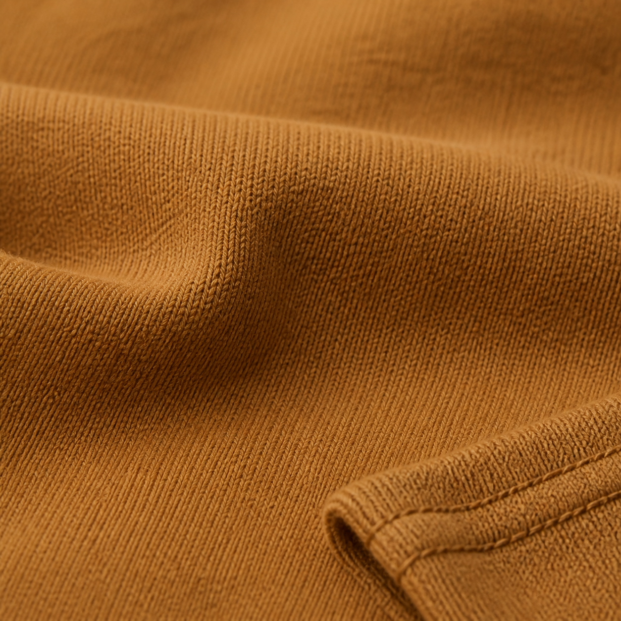 Dense heavyweight cotton jersey texture detail