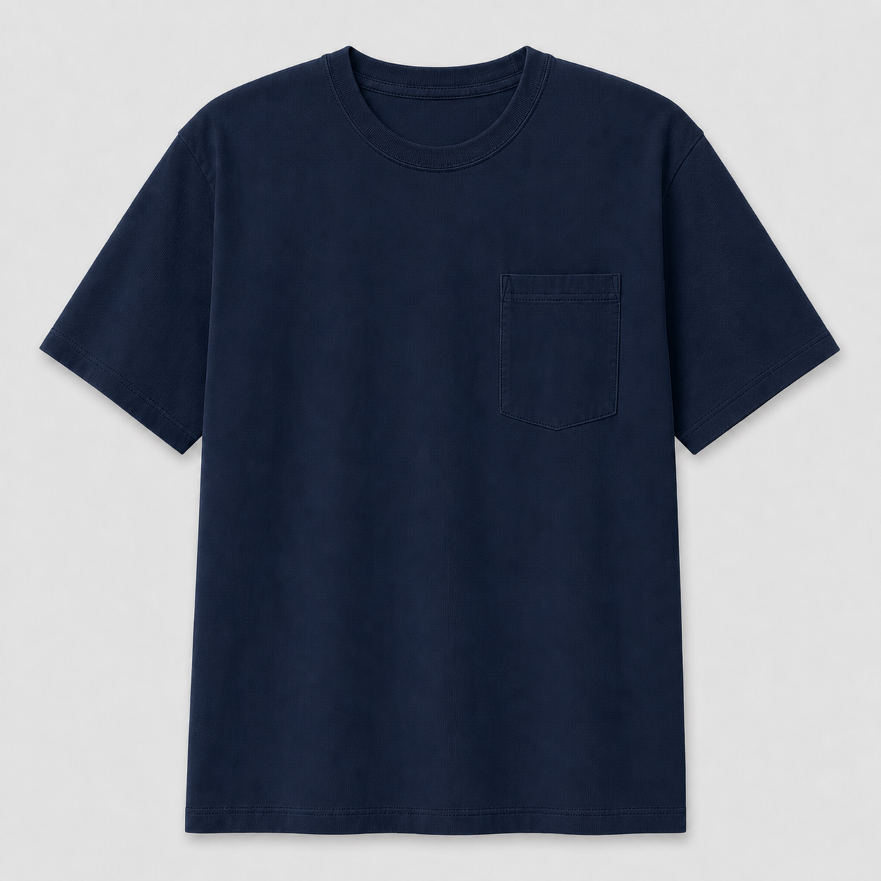 Navy heavyweight pocket T-shirt