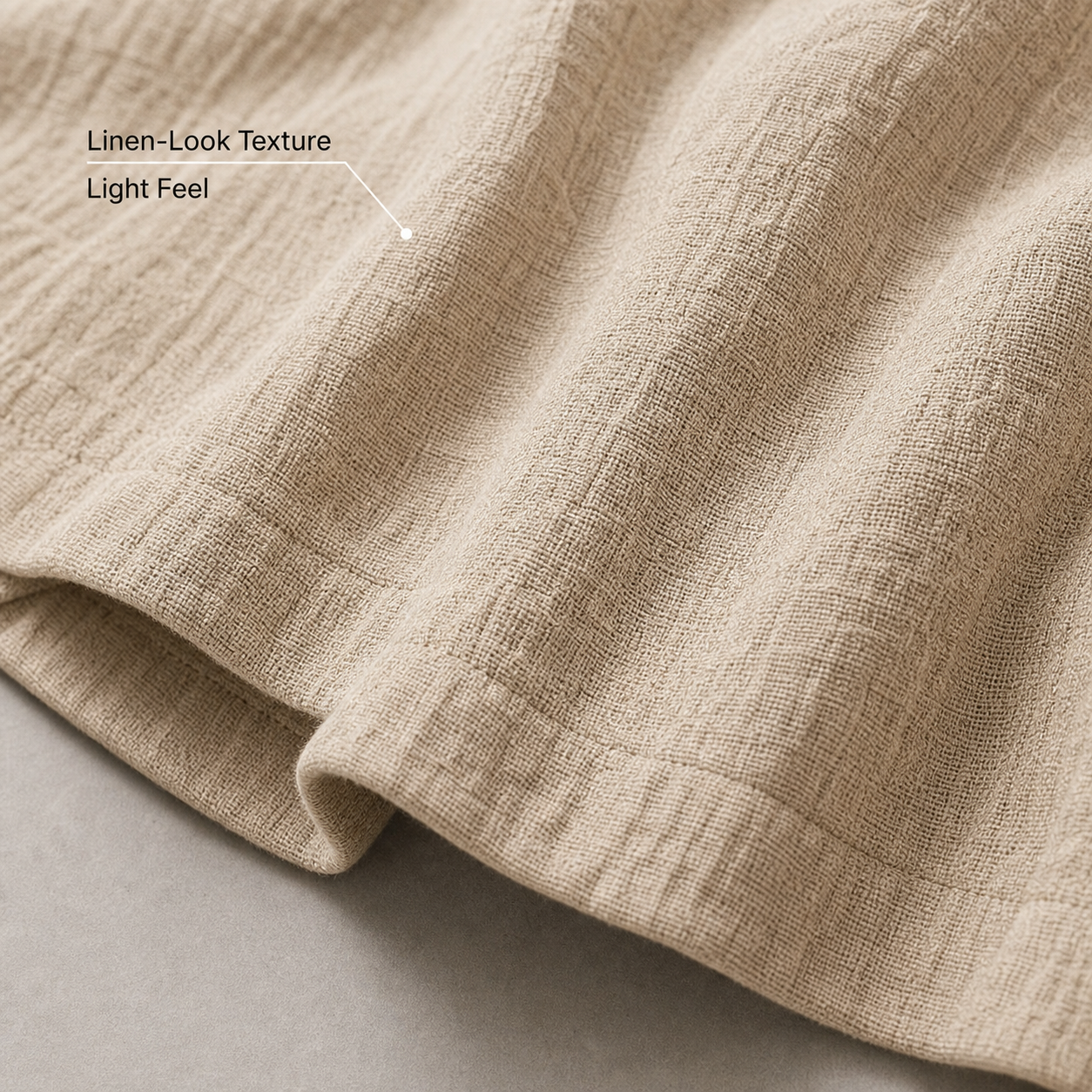 Linen-look fabric texture detail image