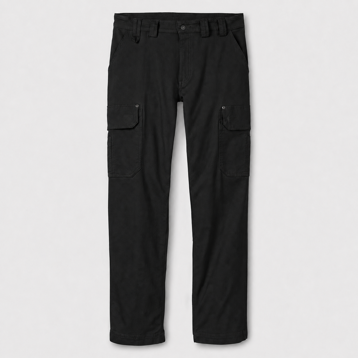 Black multi-pocket cargo work pants