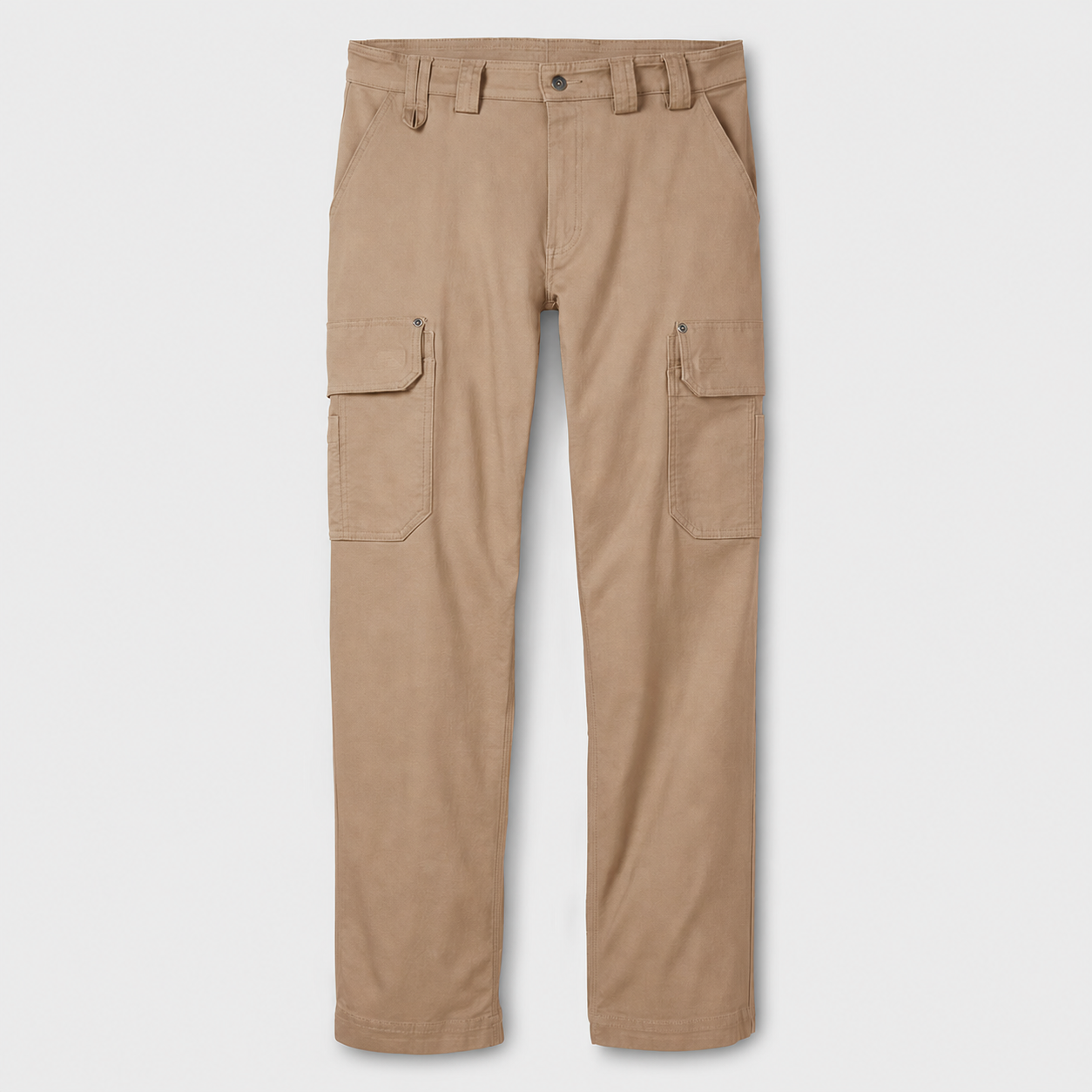 Khaki multi-pocket cargo work pants