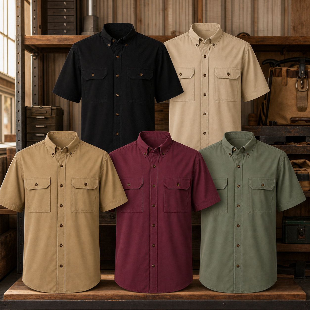 5-Pack Best Seller Set performance work shirts