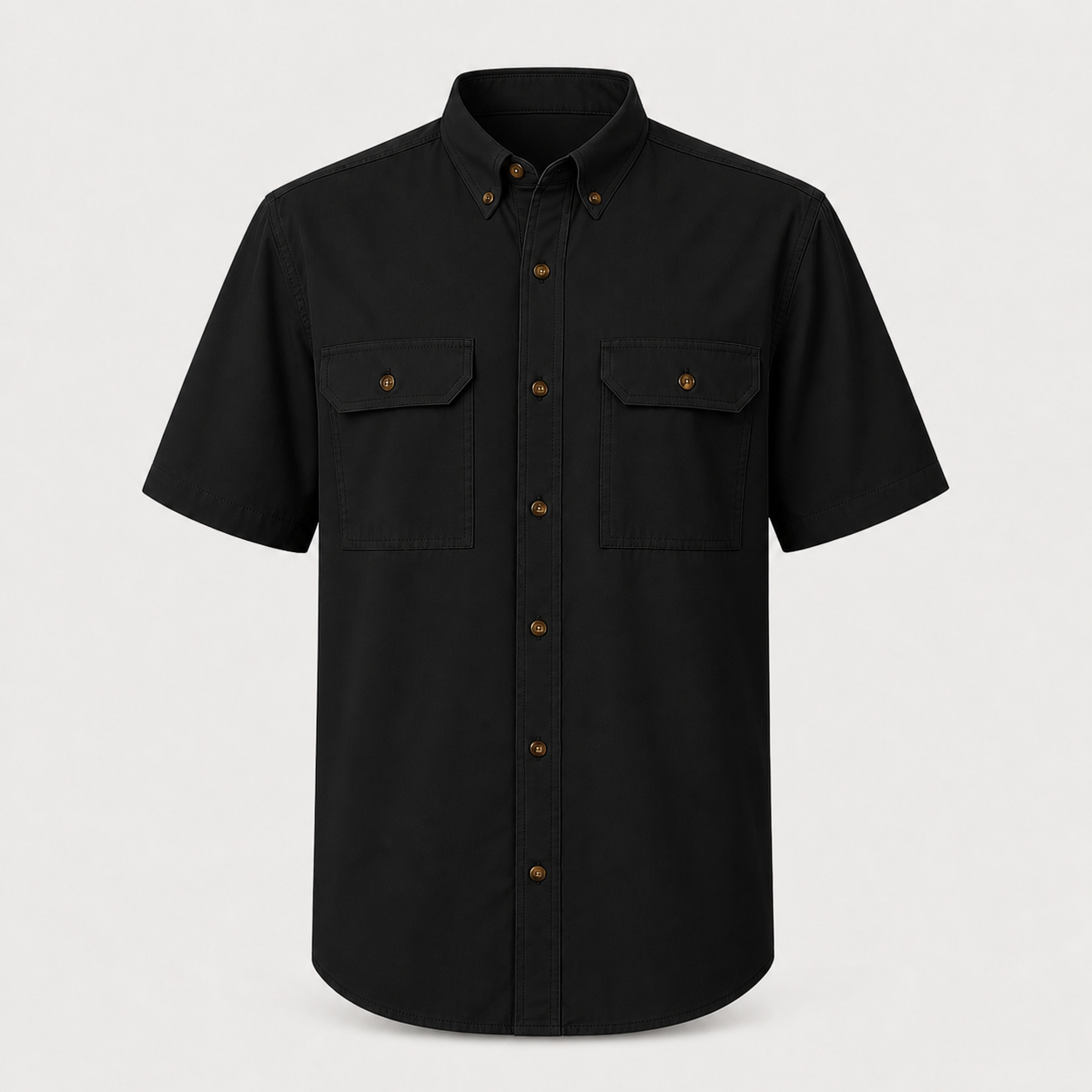 Black performance short sleeve work shirt