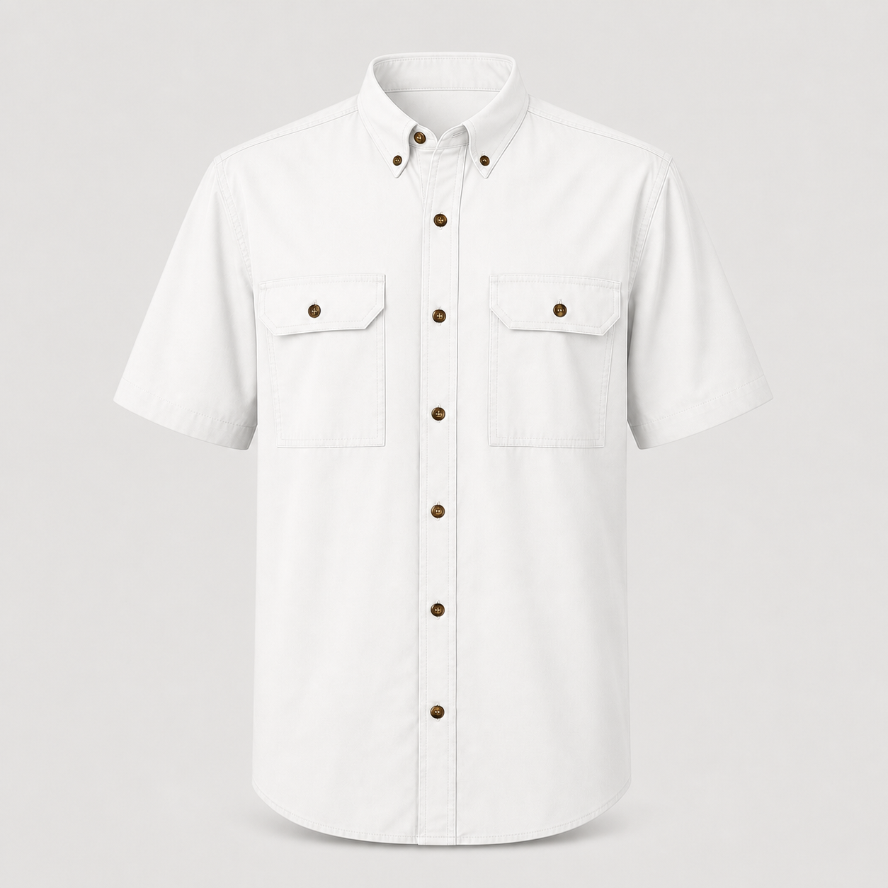 White performance short sleeve work shirt