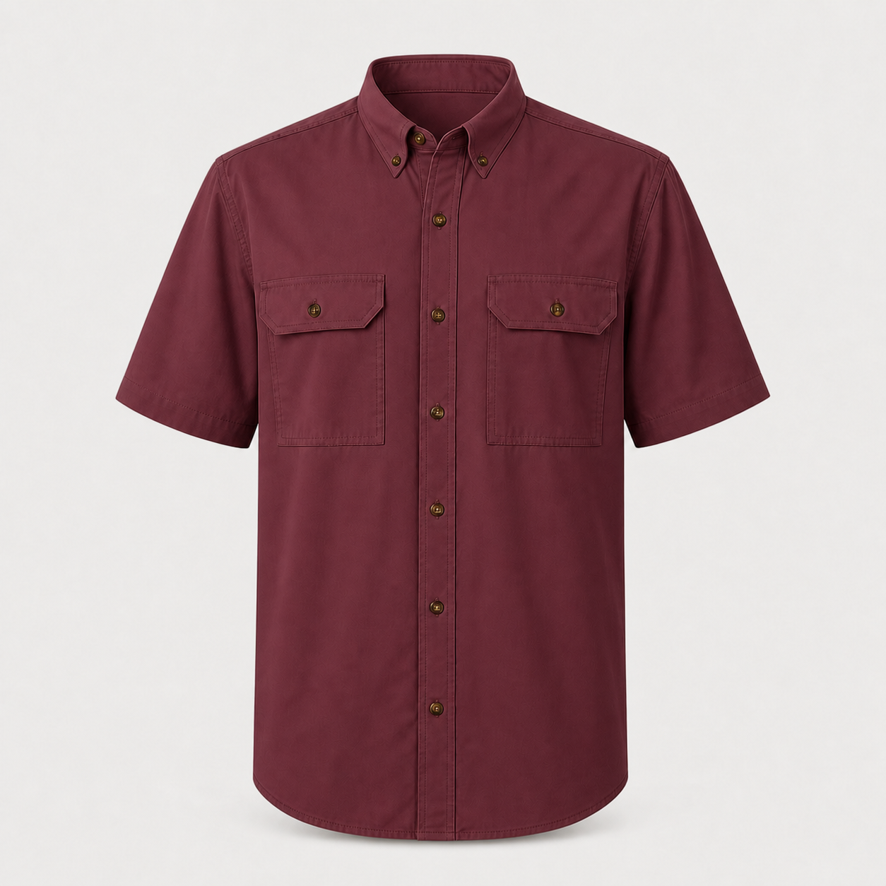 Wine Red performance short sleeve work shirt