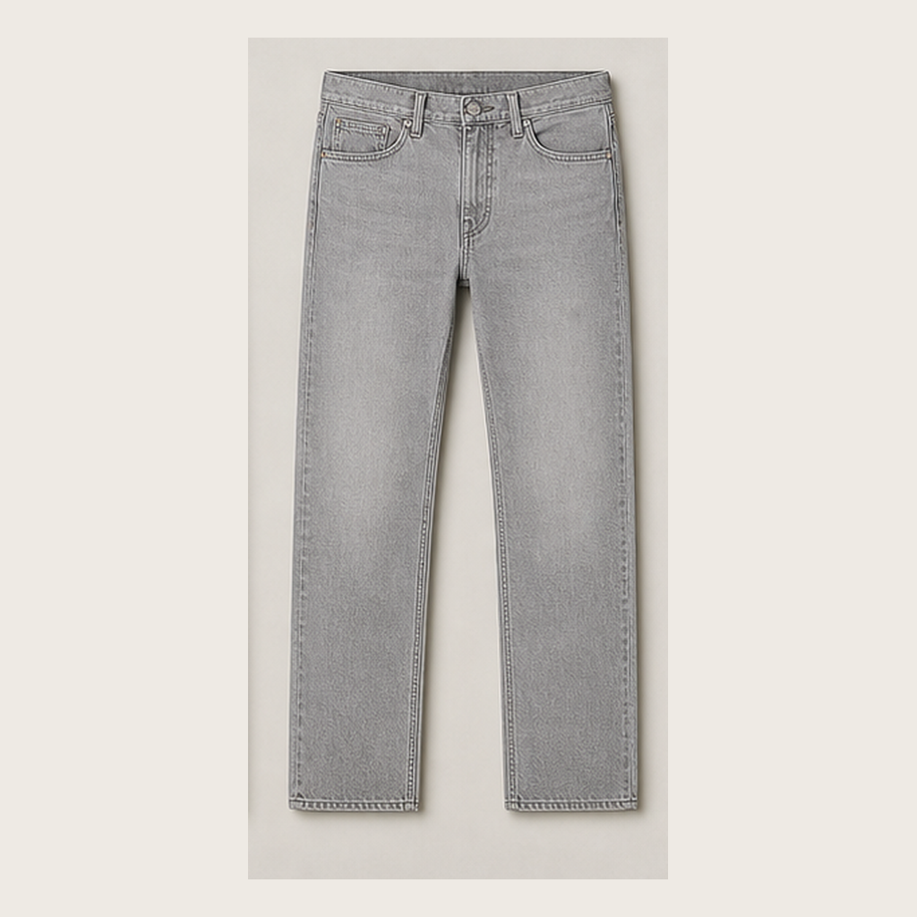 Light Gray men's straight fit denim jeans product image