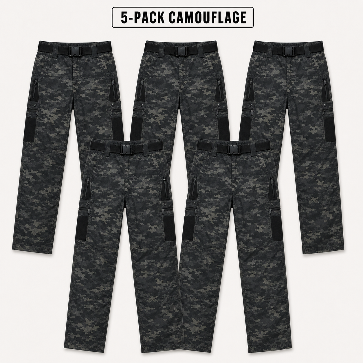 5-Pack Camouflage tactical ripstop work pants