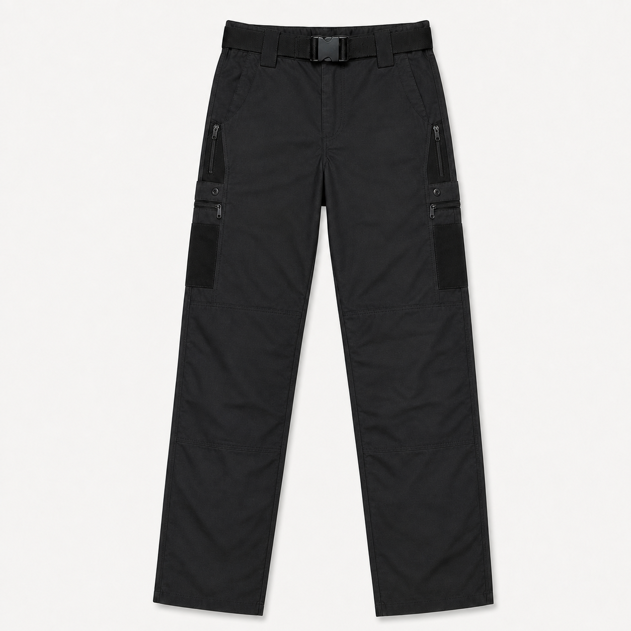 Black exact-link tactical ripstop work pants