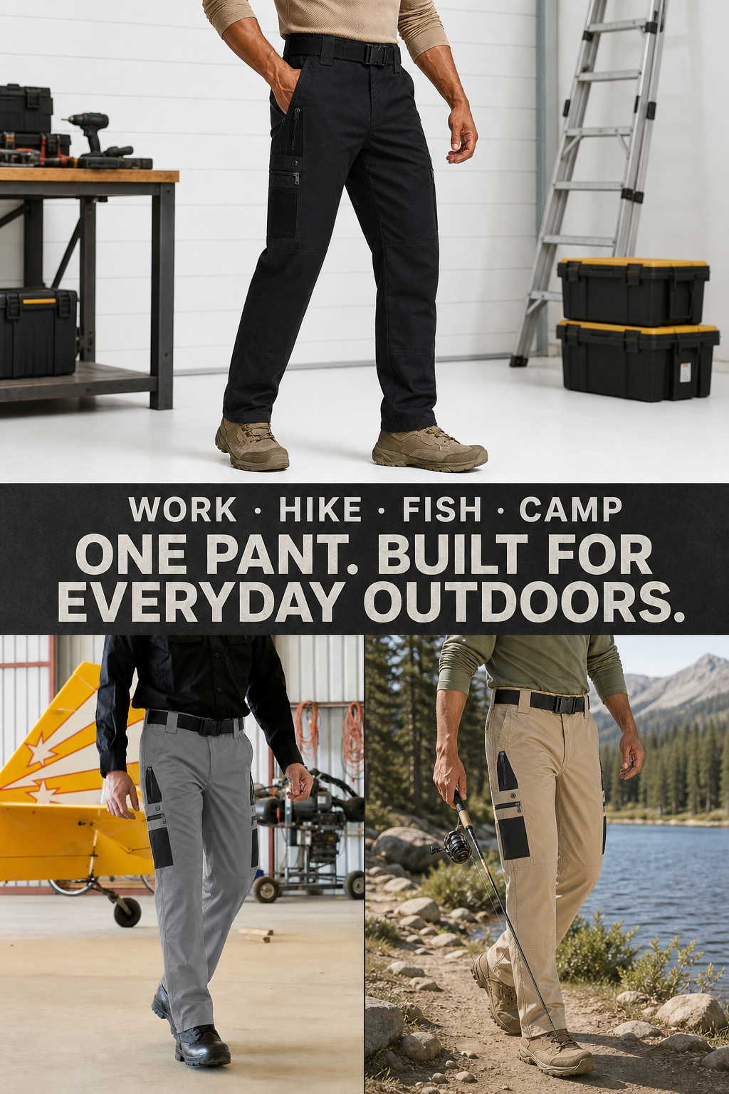 Tactical work pants for work hiking fishing and camping