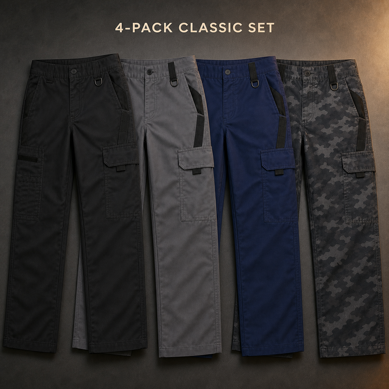 4-Pack Classic Set waterproof tactical cargo pants