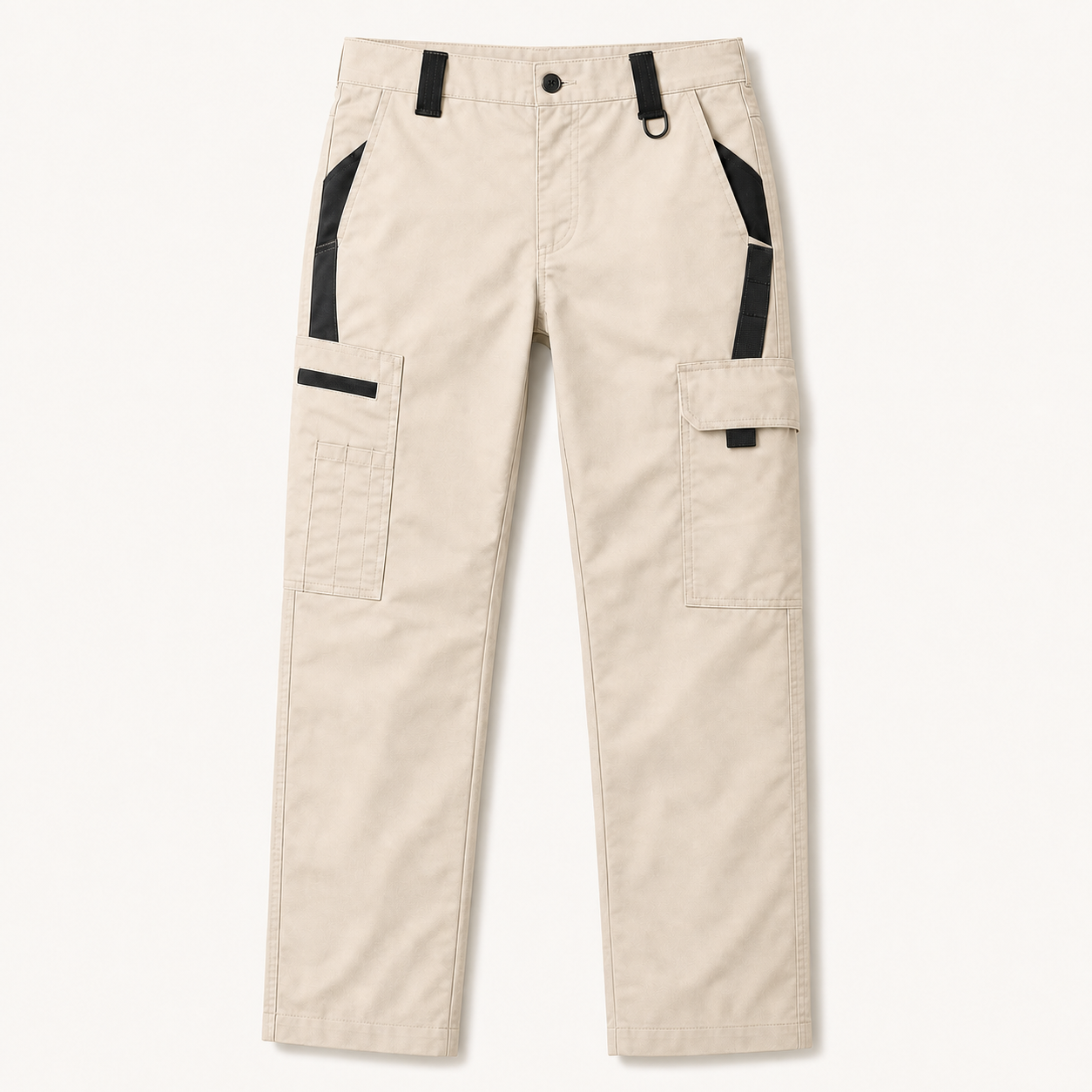 Beige waterproof multi-pocket tactical cargo pants