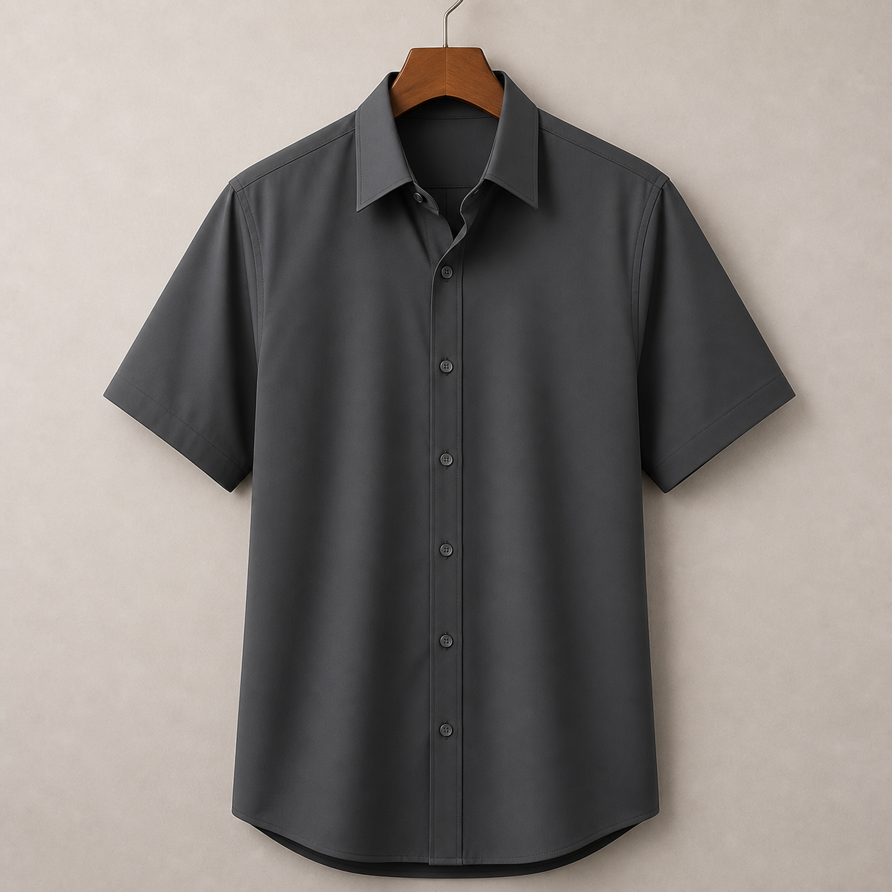 Dark Gray stretch short sleeve dress shirt product image