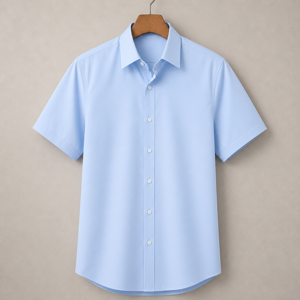 Light Blue stretch short sleeve dress shirt product image