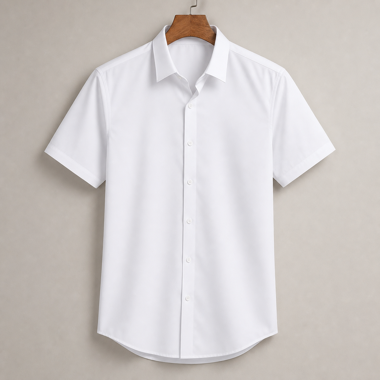 White stretch short sleeve dress shirt product image