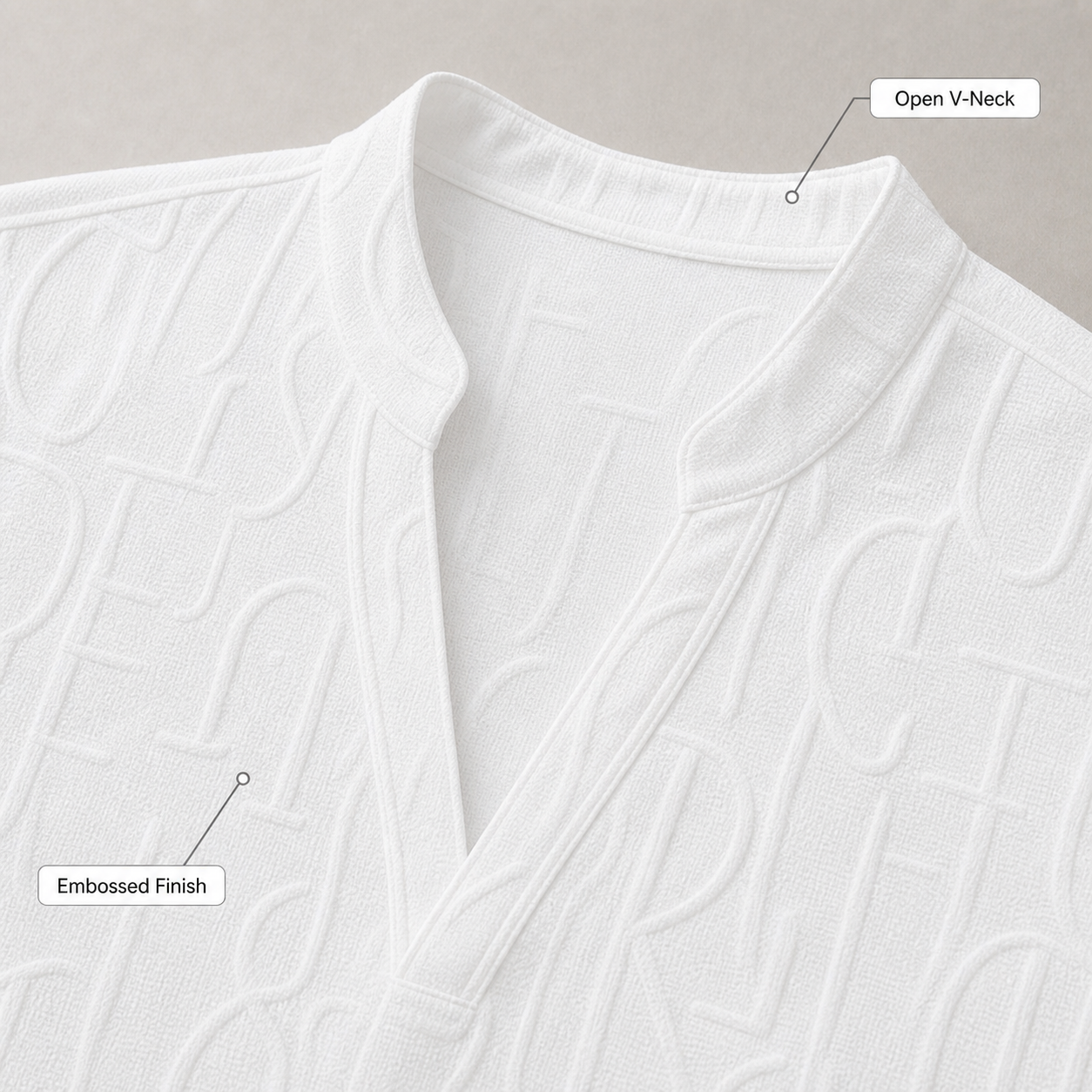 Open V-neck collar detail image