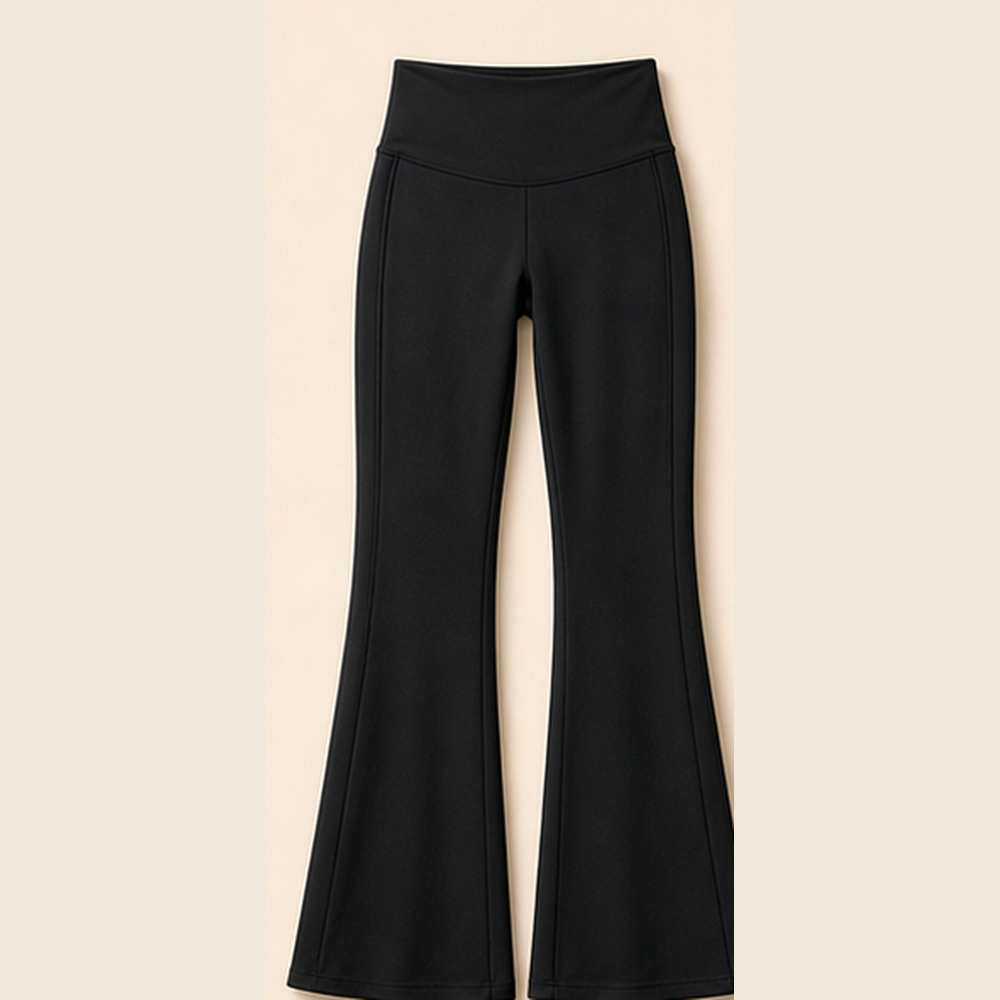 Black women's high-waist flare pants product image