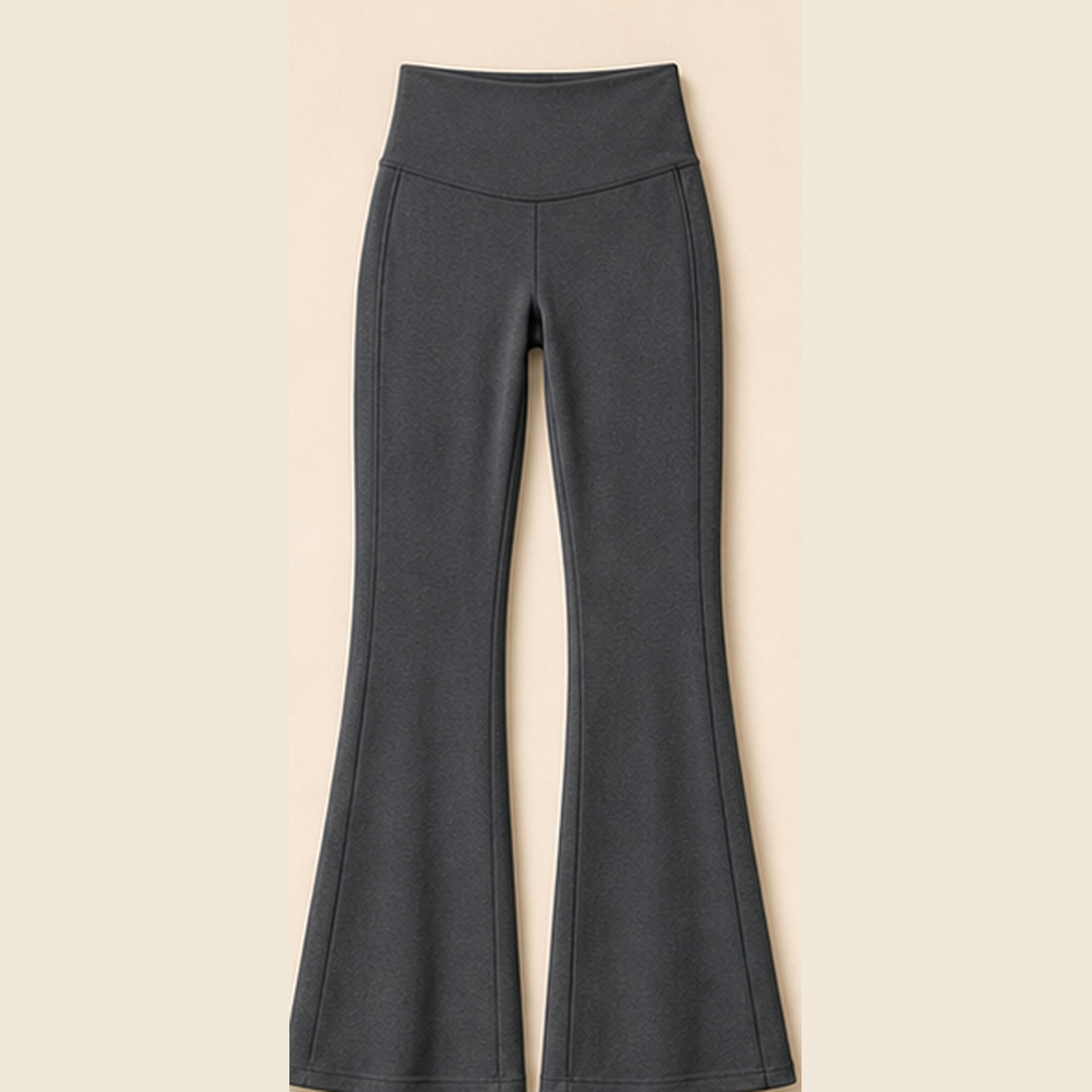 Dark Gray women's high-waist flare pants product image