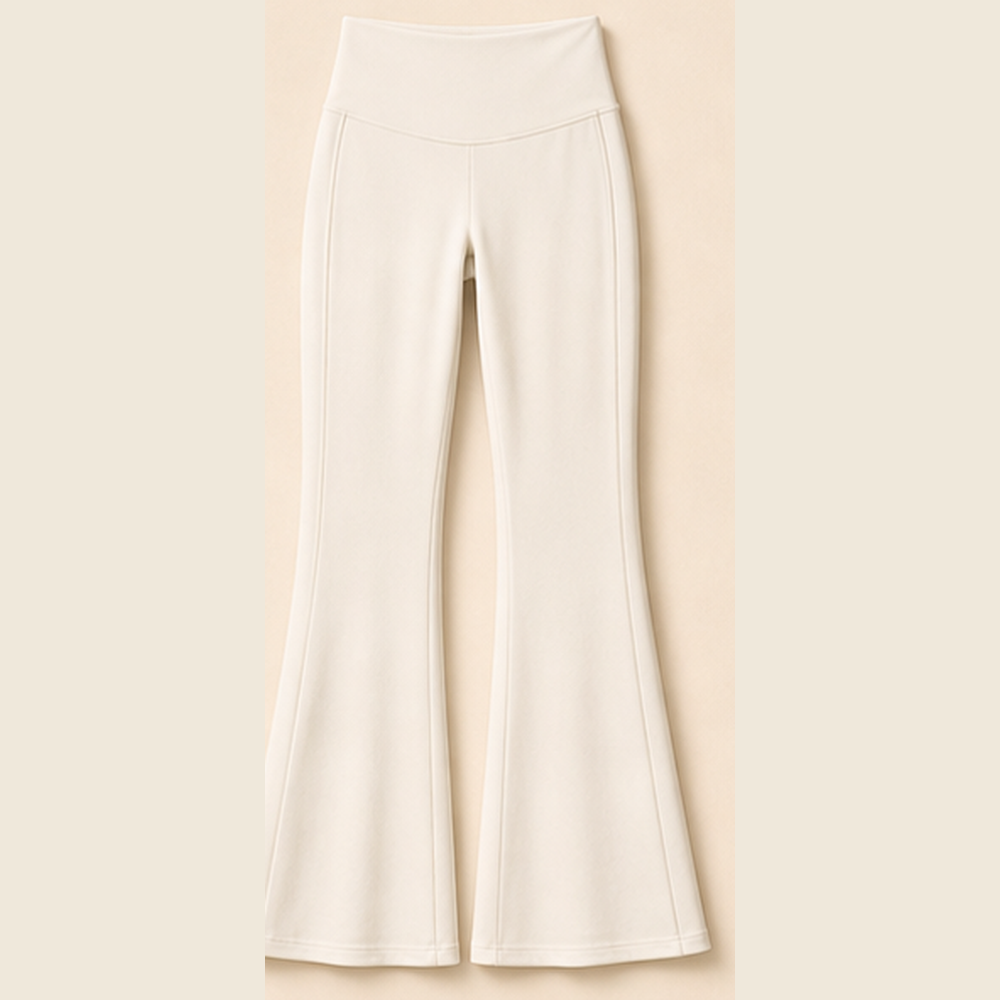 Ivory women's high-waist flare pants product image