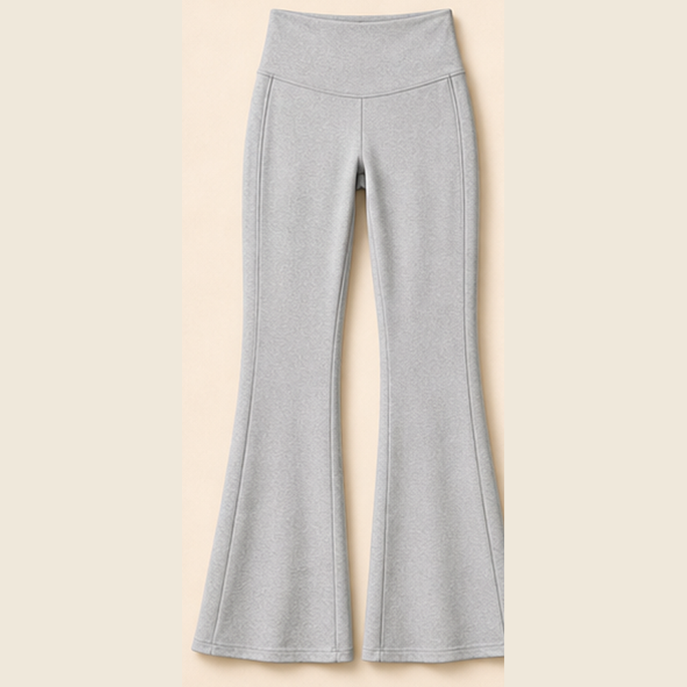 Light Gray women's high-waist flare pants product image