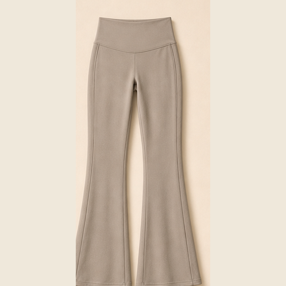 Taupe women's high-waist flare pants product image