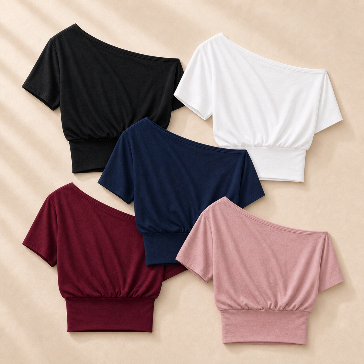 5-Pack Best Seller Set women's one-shoulder tops
