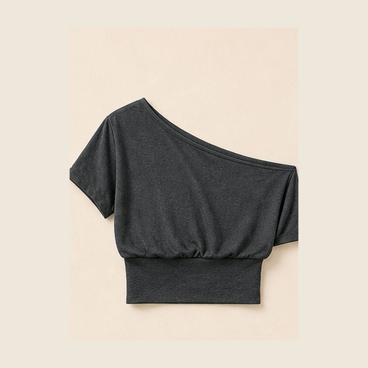 Charcoal women's one-shoulder top product image