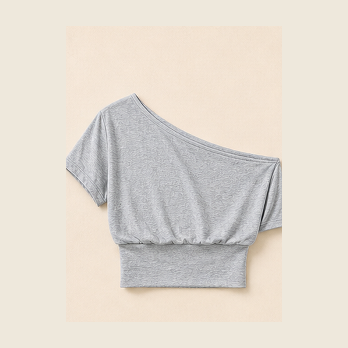 Heather Gray women's one-shoulder top product image