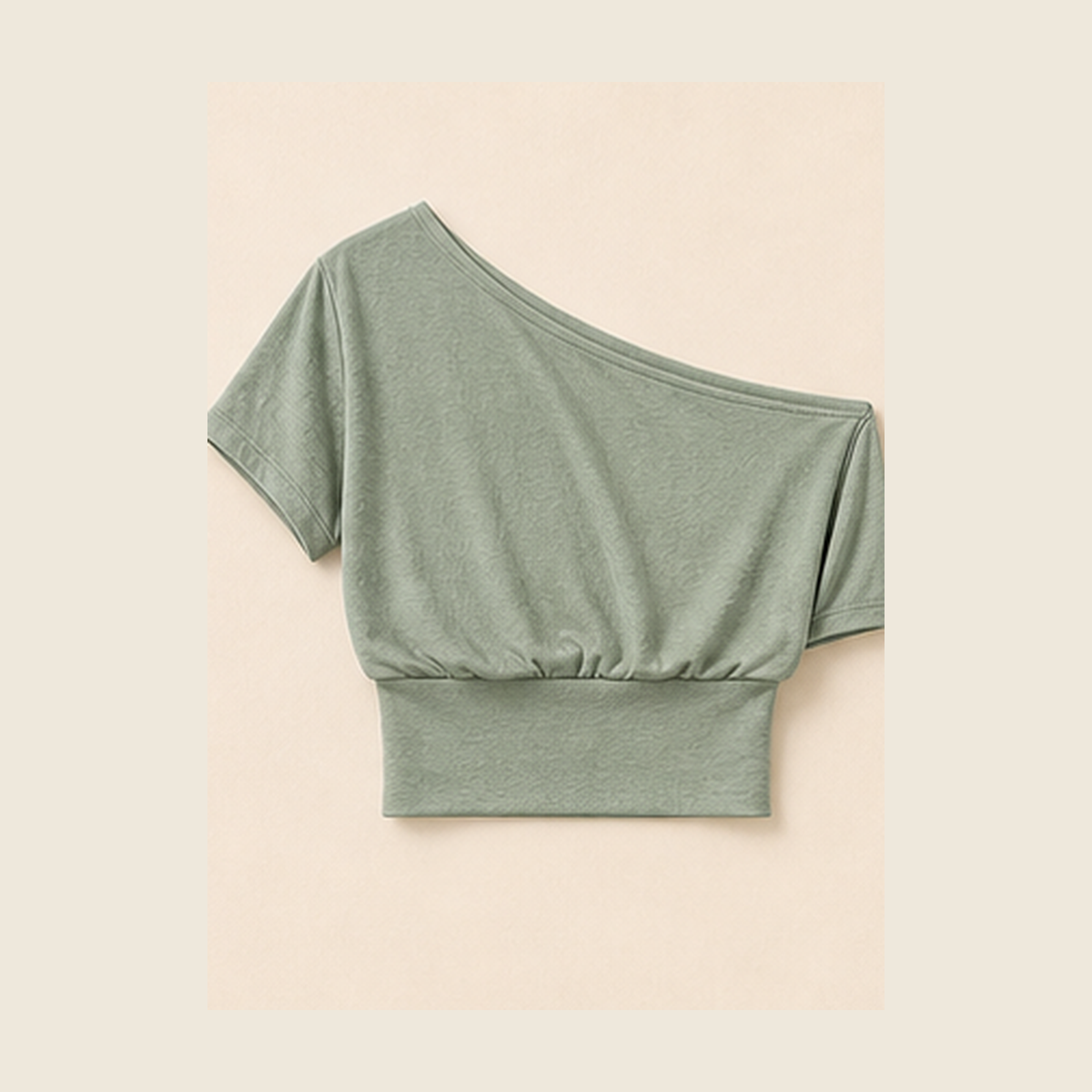 Sage Green women's one-shoulder top product image