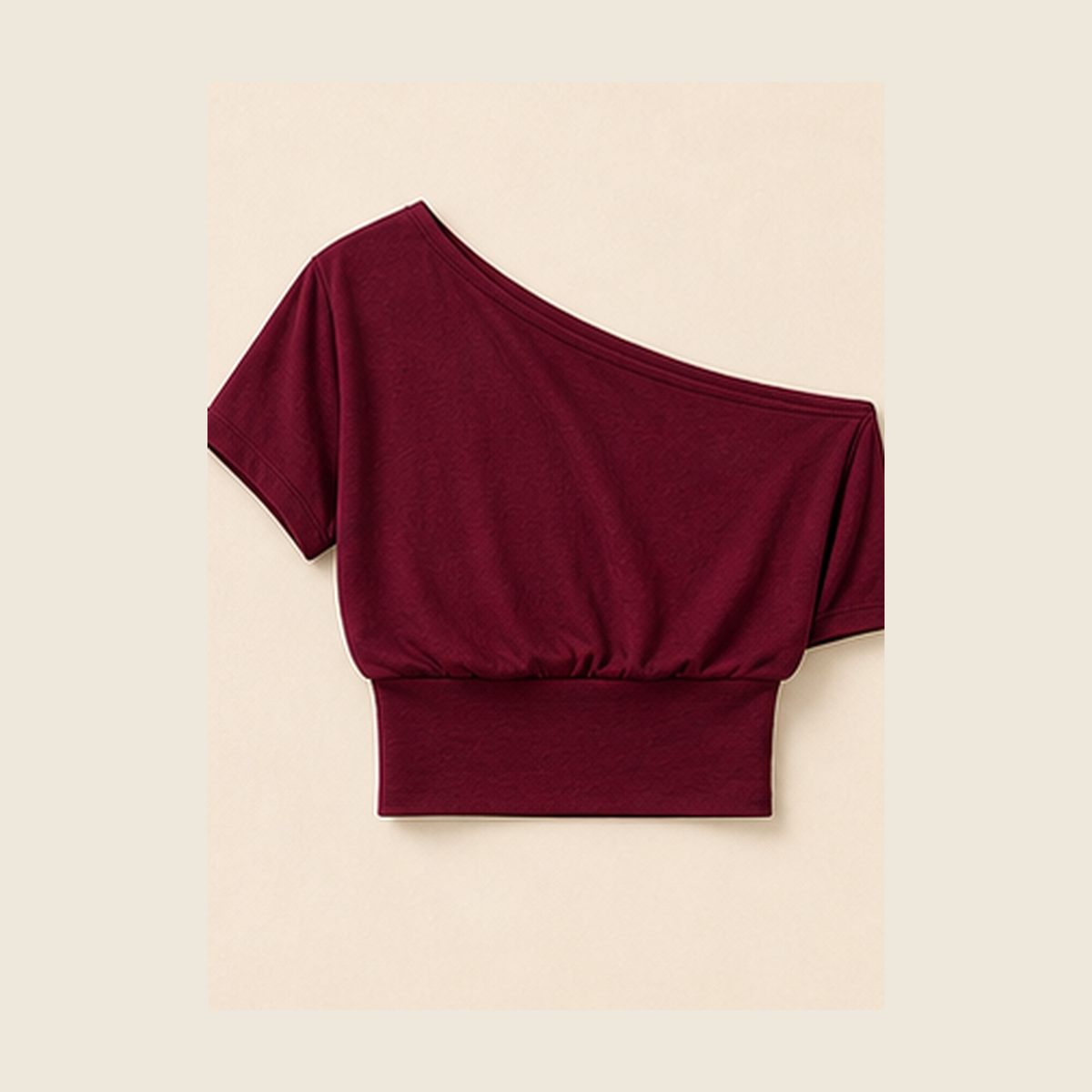 Wine Red women's one-shoulder top product image