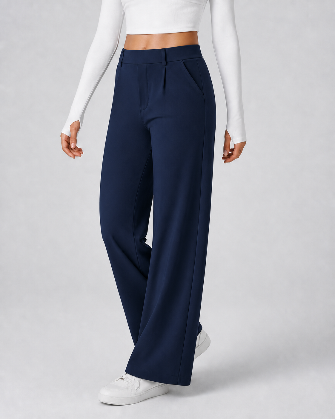 Midnight Blue women's straight-leg stretch work pants 8-pack