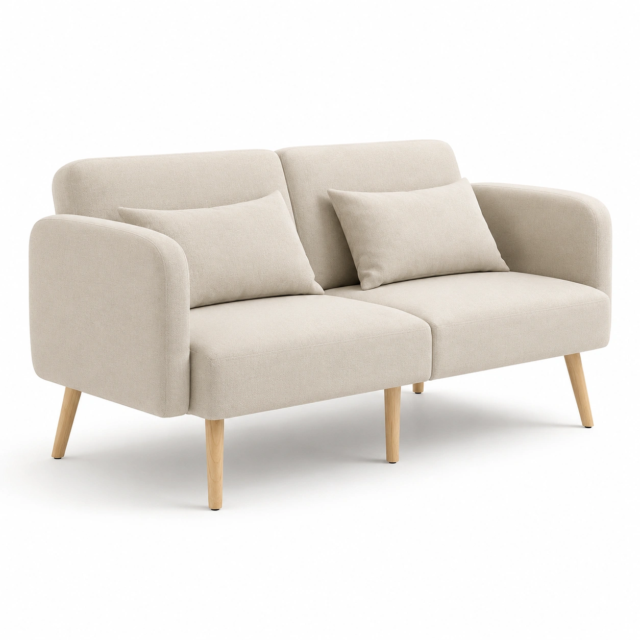 Sofa beige de 2 plazas-vivoranest