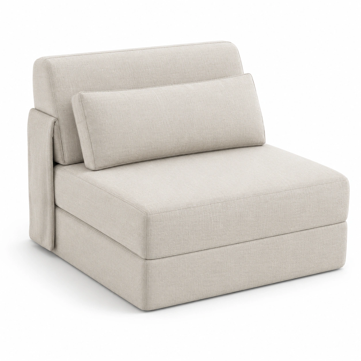 Modulo individual de sofa tapizado color marfil-vivoranest