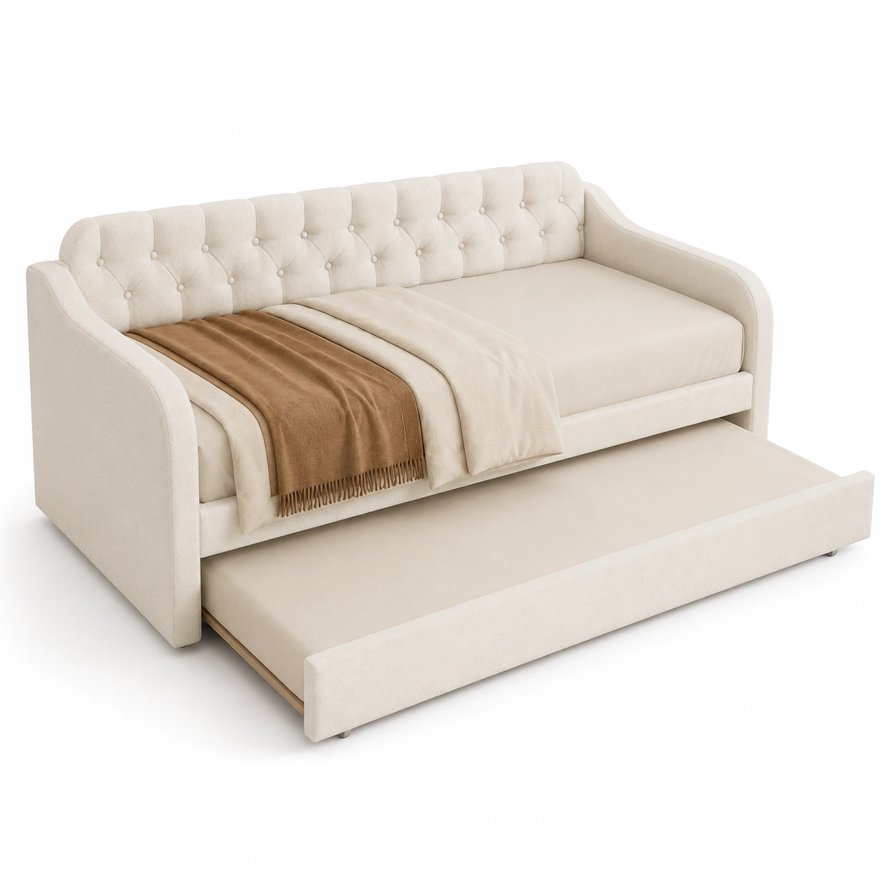 Sofa cama extraible color marfil-vivoranest