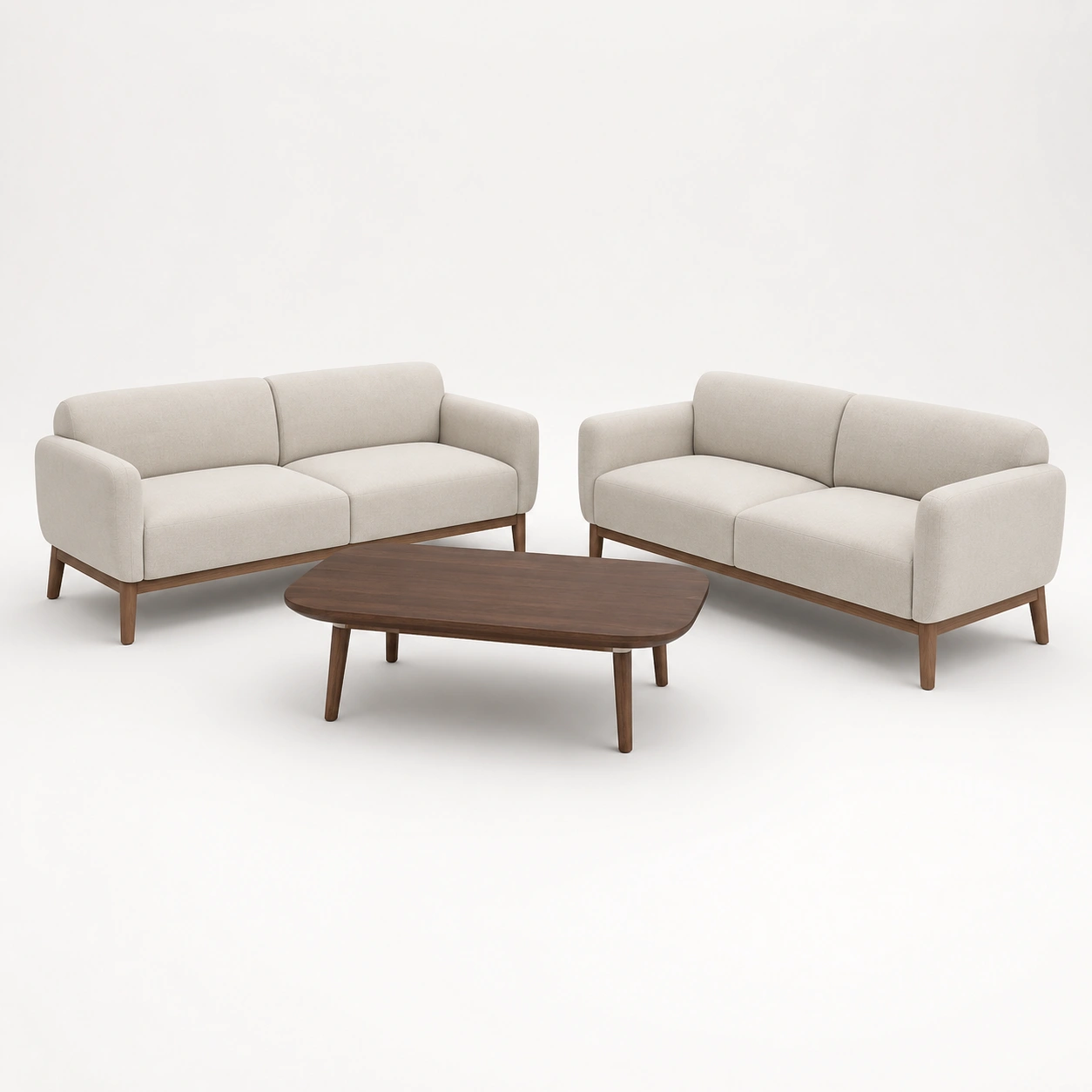 Conjunto de sofa de 2 plazas color marfil con mesa de centro-vivoranest
