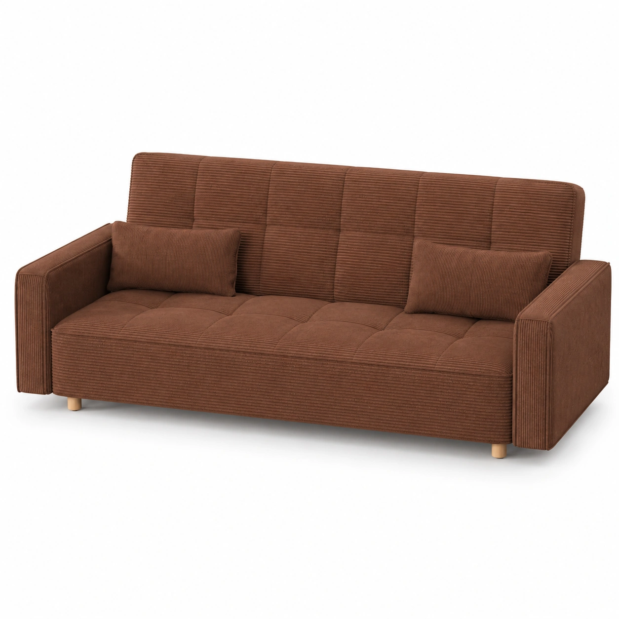 Sofa marron de 3 plazas-vivoranest