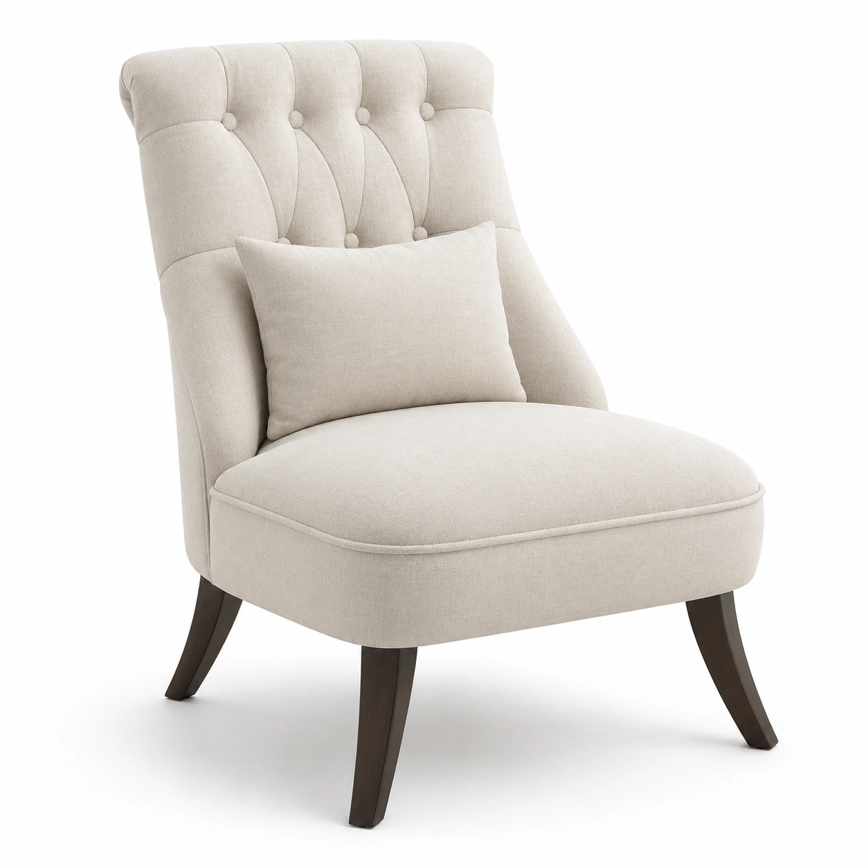 Sillon auxiliar tapizado en tela beige con cojin-vivoranest