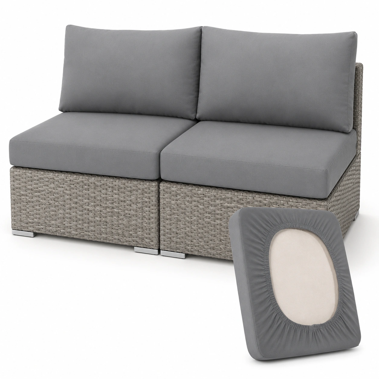 Sofa de exterior de dos plazas-vivoranest