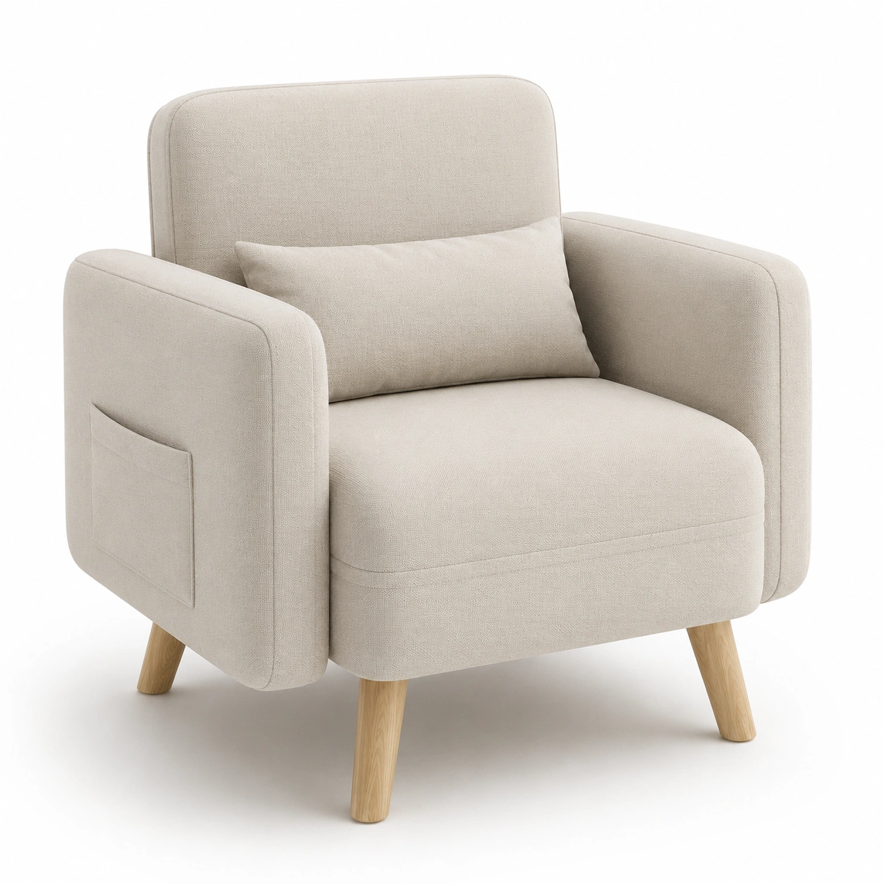 Sillon tapizado con bolsillo lateral-vivoranest