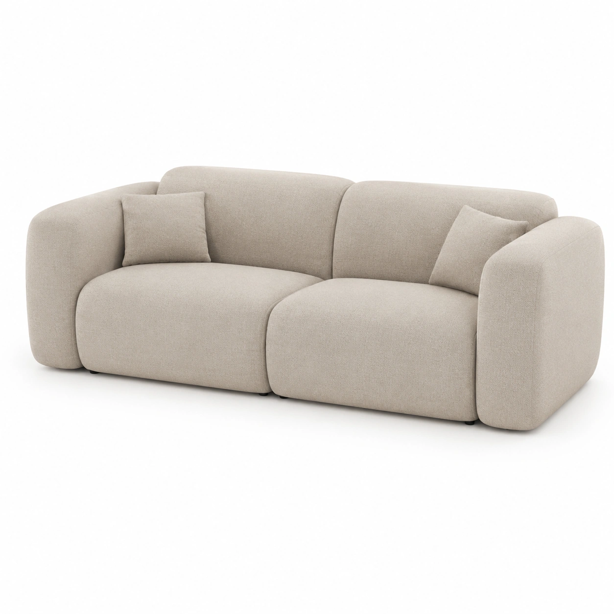 Sofa de 2 plazas con esquinas redondeadas color marfil-vivoranest