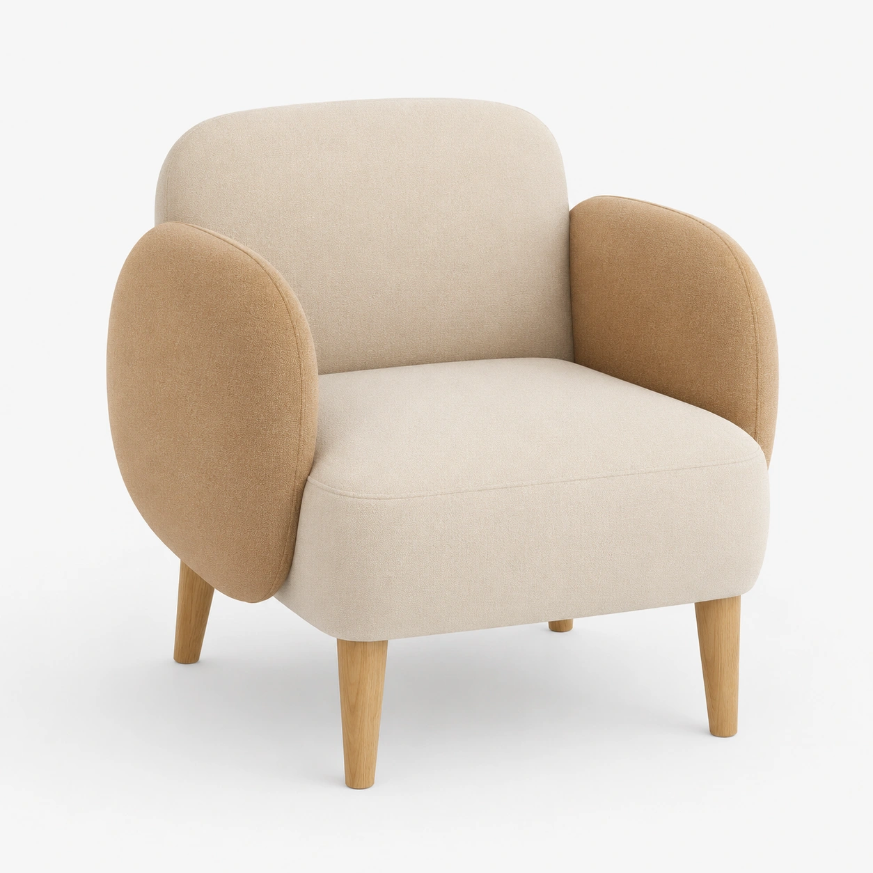 Sillon tapizado con brazos redondeados-vivoranest